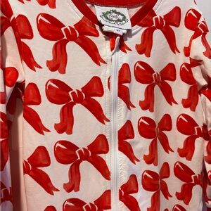 Red Bow Kids One Piece Bodysuit